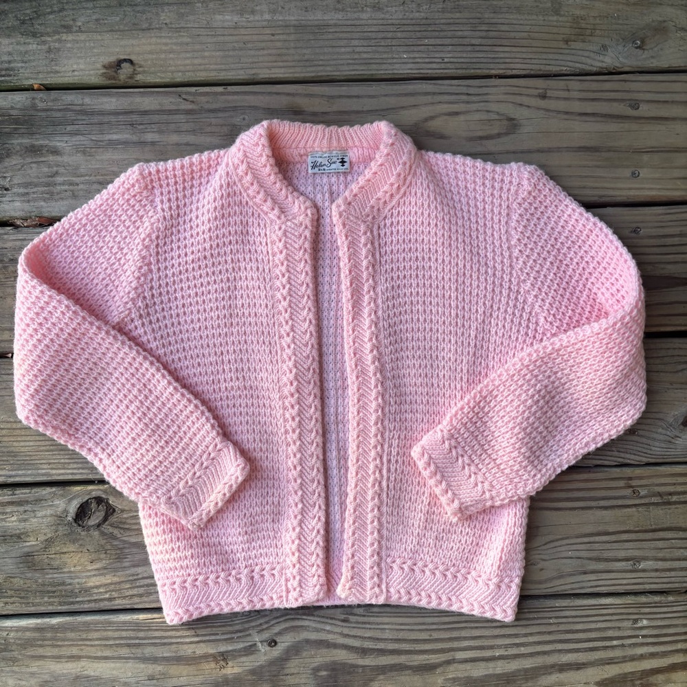 VTG ‘60s Helen Sue Pink Open Front Cardigan